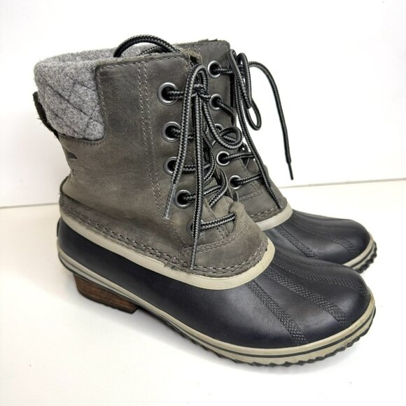 SOREL Slimpack III Quarry Boots Womens 6.5 Waterproof Leather Winter NL3810-052 - Picture 1 of 11